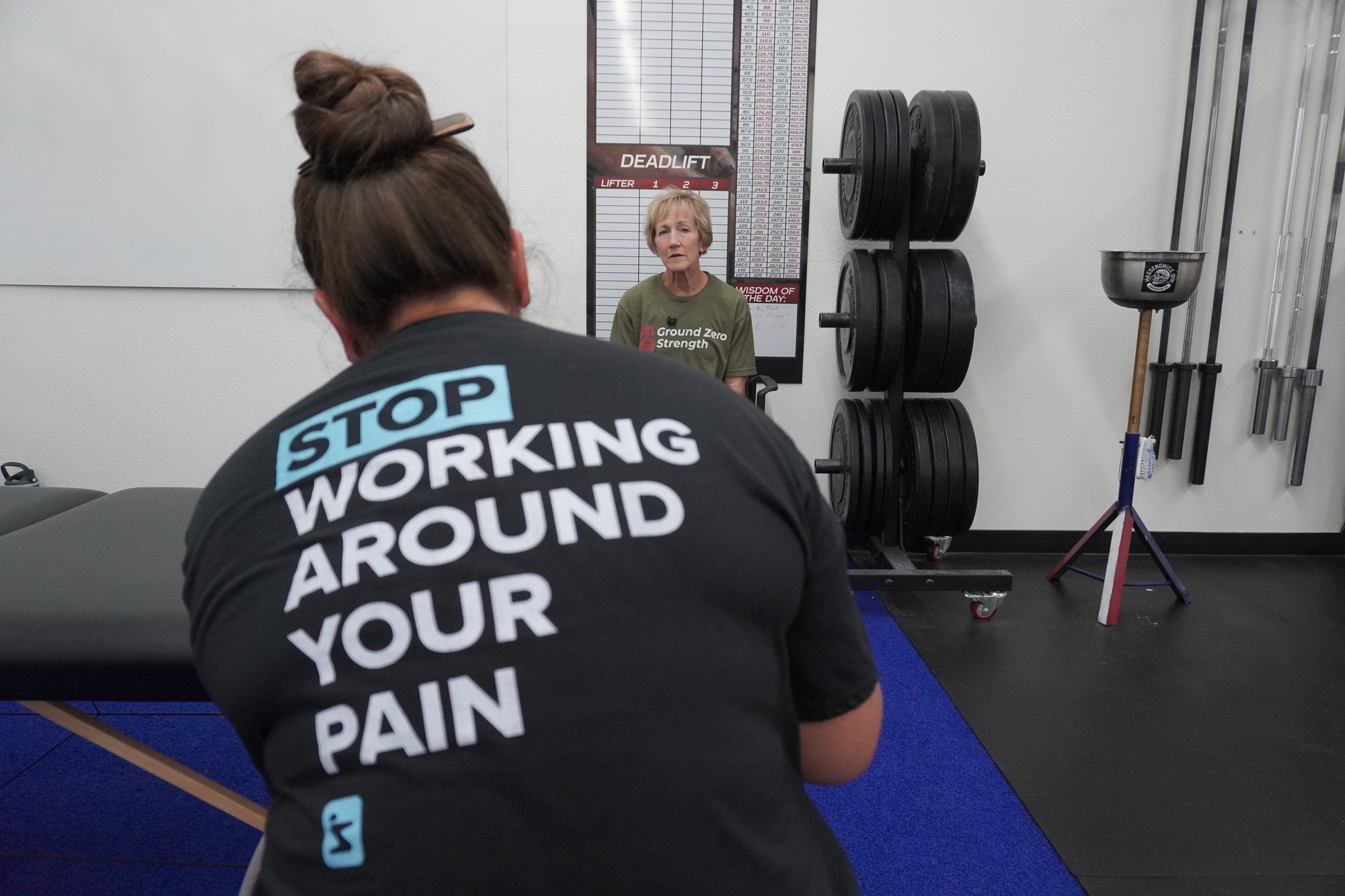 Dr. Nicole Sharp talking through an evaluation with a client
